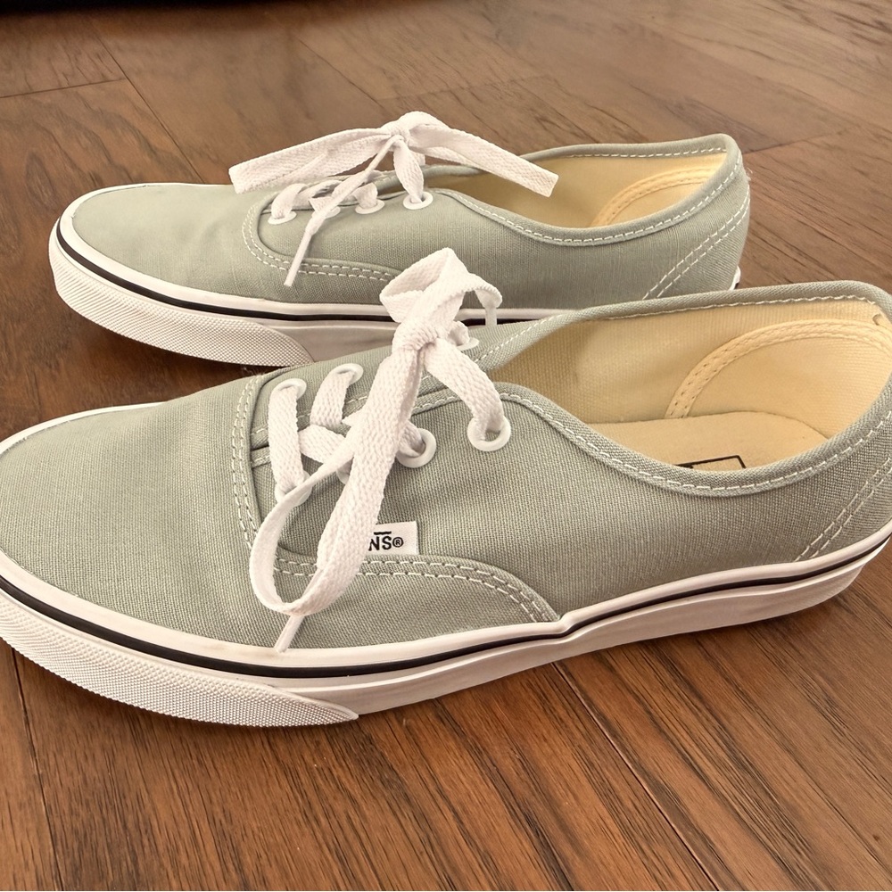 Vans Light Gray Canvas Shoes with White Accents